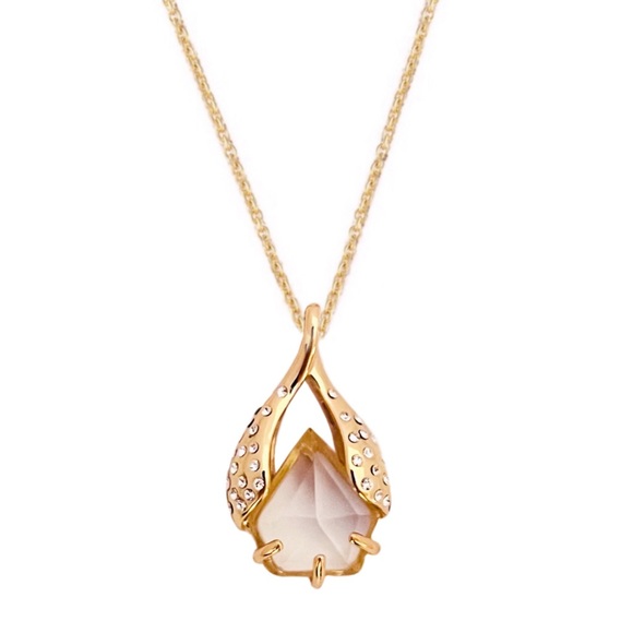 ALEXIS BITTAR • Gold Encrusted Crystal Pendant Necklace